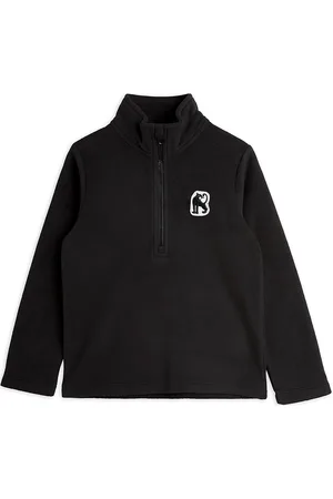 Mini Rodini Microfleece Zip Ls Tee Outerwear Fleece Outerwear Fleece Jackets Black