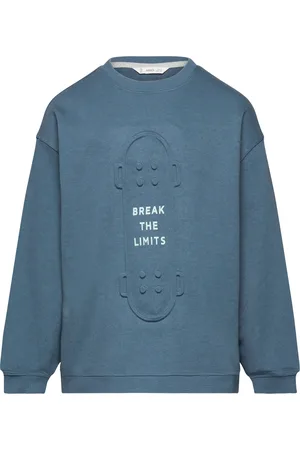 MANGO Embossed Design Sweatshirt Tops Sweat-shirts & Hoodies Sweat-shirts Blue