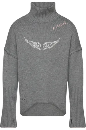 Zadig & Voltaire Polo Neck Sweater Or Jumper Tops Knitwear Pullovers Grey