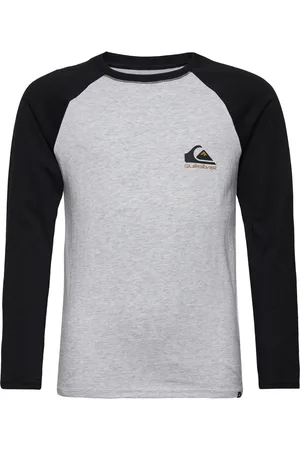 Quiksilver Comp Logo Raglan Ls Yth Tops T-shirts Long-sleeved T-shirts Grey