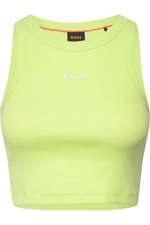 HUGO BOSS C_Evest Tops Crop Tops Sleeveless Crop Tops Yellow