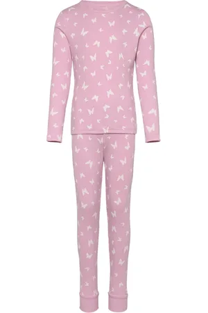 NAME IT Nmfnightset Pink Butterfly Rib Noos Pyjamasetti Pyjama Pink