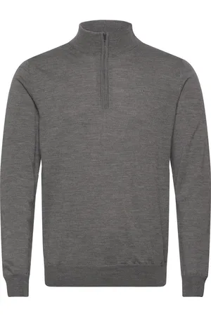 J Lindeberg Kiyan Quarter Zip Sweater Tops Knitwear Half Zip Jumpers Grey
