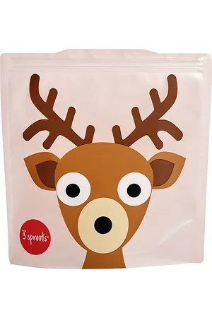 3 sprouts Sandwich Bag , Roe Deer Home Meal Time Lunch Boxes Pink