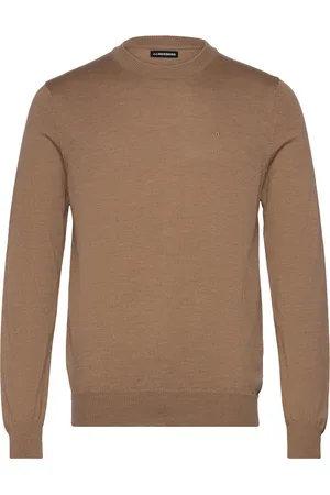 J Lindeberg Keane Merino Crew Neck Sweater Tops Knitwear Round Necks Brown
