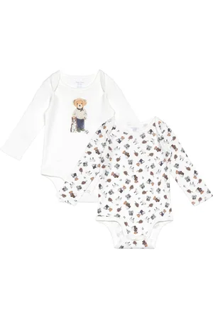 Ralph Lauren Polo Bear Cotton Bodysuit 2-Pack Bodies Long-sleeved White