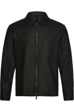 J Lindeberg Julius Cash Flannel Overshirt Tops Overshirts Black