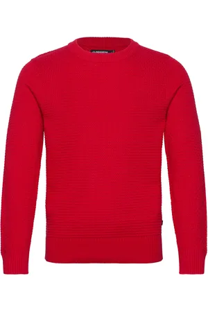J Lindeberg Oliver Structure Sweater Tops Knitwear Round Necks Red