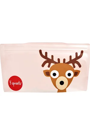 3 sprouts Snack Bag , Roe Deer Home Meal Time Lunch Boxes Pink