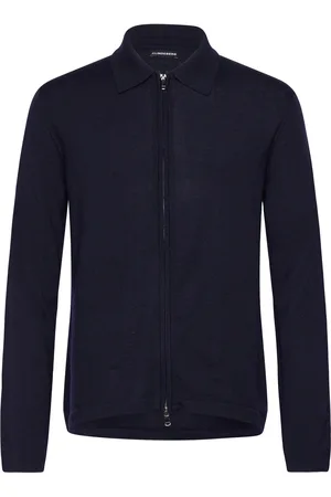 J Lindeberg Kaleb Merino Zip Cardigan Tops Knitwear Cardigans Navy