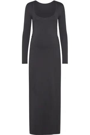 ONLY Olmea L/S Deep Back Dress Jrs Maksimekko Juhlamekko Black