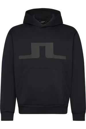 J Lindeberg Karson Graphic Hoodie Tops Sweat-shirts & Hoodies Hoodies Black