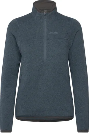 Bergans Kamphaug Knitted W Half Zip Orion Blue Xs Sport Sweat-shirts & Hoodies Fleeces & Midlayers Blue