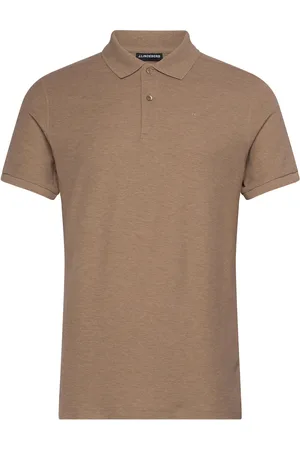 J Lindeberg Troy Polo Shirt Seasonal Pique Tops Knitwear Short Sleeve Knitted Polos Brown