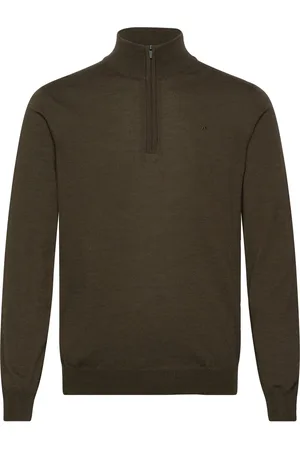 J Lindeberg Kiyan Quarter Zip Sweater Tops Knitwear Half Zip Jumpers Green