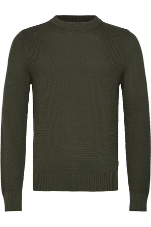 J Lindeberg Oliver Structure Sweater Tops Knitwear Round Necks Green