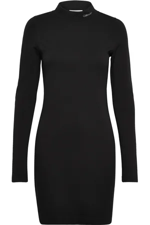 Calvin Klein Logo Elastic Milano Dress Skirts Knee-length & Midi Skirts Black