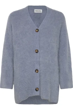 By Malina Jenny Alpaca Blend Cardigan Tops Knitwear Cardigans Blue
