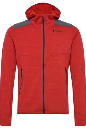 Bergans Rabot Active Mid Hood Jacket Dark Brick S Sport Men Sport Clothing Sport Sweat-shirts & Hoodies Sport Hoodies Red