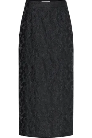 SELECTED Slfpandora Hw Ankle Slit Skirt B Skirts Maxi Skirts Black