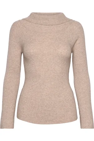 ONLY Olmjayden Ls Off Shoulder Knt Tops Knitwear Jumpers Beige