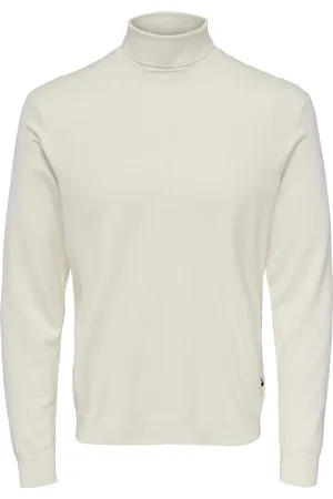 Only & Sons Onswyler Life Roll Neck Knit Tops Knitwear Turtlenecks White