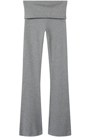 LMTD Nlfkula Bootcut Rib Pant Bottoms Trousers Grey