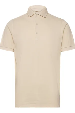 MOS MOSH Gallery Mmgharvey Faded Polo Tops Polos Short-sleeved Cream