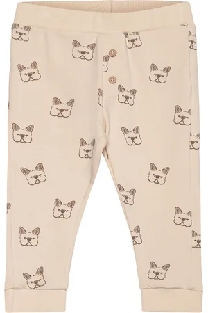 Minymo Pants Aop Sweat Bottoms Sweatpants Beige