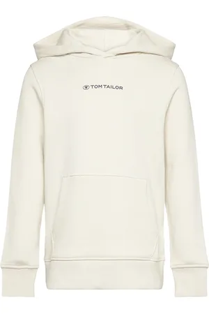 TOM TAILOR Printed Hoody Tops Sweat-shirts & Hoodies Hoodies Cream