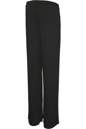 Mama;licious Mlfrederikke Wide Slit Jrs Pants Hw Bottoms Trousers Joggers Black