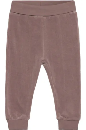 FIXONI Pants Velour Bottoms Sweatpants Brown