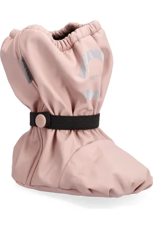 Mikk-Line Pu Rain Footies W. Fleece Recycled Shoes Baby Booties Pink