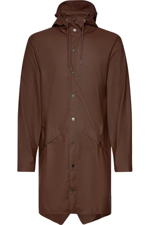 Rains Long Jacket W3 Outerwear Rainwear Rain Coats Brown