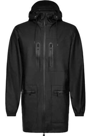 Rains Cargo Long Jacket W3 Outerwear Rainwear Rain Coats Black