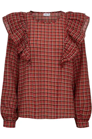 Numph Nuira Shirt Tops Shirts Long-sleeved Red