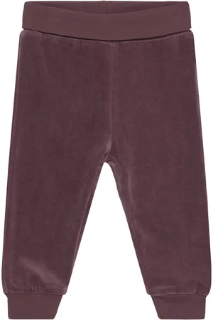FIXONI Pants Velour Bottoms Sweatpants Burgundy