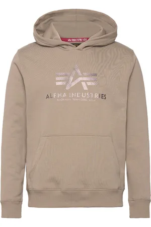 Alpha Industries Basic Hoody Carbon Tops Sweat-shirts & Hoodies Hoodies Beige