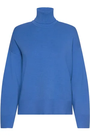SELECTED Slfkamma Ls Knit Roll Neck Noos Tops Knitwear Turtleneck Blue