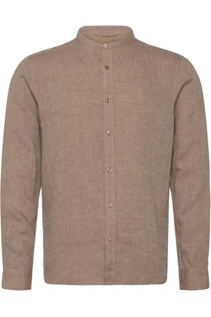 MOS MOSH Gallery Mmgtheo Linen Stand Shirt Tops Shirts Casual Brown