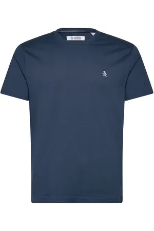 Original Penguin S/S Embroidered Logo Tops T-shirts Short-sleeved Blue