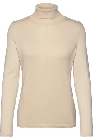 Gerry Weber Pullover 1/1 Sleeve Tops Knitwear Turtleneck Cream