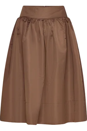 Rabens Saloner Nylon Full Skirt - Silke Skirts Knee-length & Midi Skirts Brown Rabens Sal R