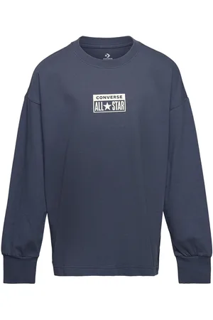 Converse Lk-L/S Knit Top Tops Sweat-shirts & Hoodies Sweat-shirts Navy