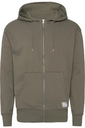Solid Sdlenz Zipper Sw Tops Sweat-shirts & Hoodies Hoodies Khaki Green