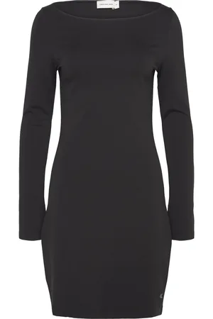 Calvin Klein Sculpted Milano Ls Mini Dress Lyhyt Mekko Black