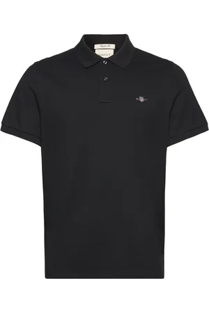 GANT Reg Shield Ss Pique Polo Tops Polos Short-sleeved Black