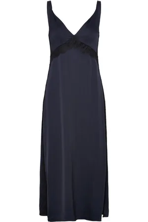 French Connection Ennis Satin Lace Dress Maksimekko Juhlamekko Blue