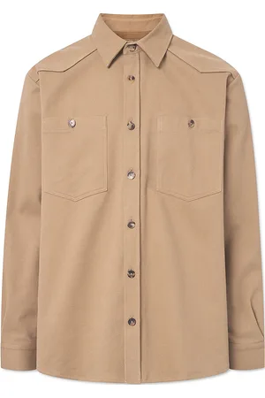 Rue de Tokyo Samwell Solid Flannel Tops Overshirts Beige