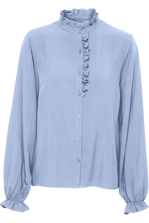Cream Crvenea Shirt Tops Shirts Long-sleeved Blue